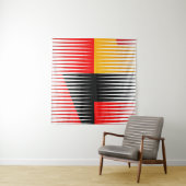 Tenture OEuvre rouge, noire et jaune (En situation)