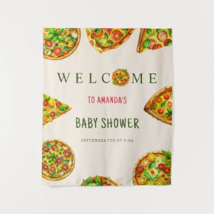Tenture Oh Baby Pizza Tomates Olivia Baby shower vert
