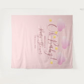Tenture Oh Baby Shower Joli Rose Fond de Photomaton (Devant (Horizontal))