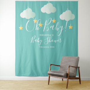 Tenture Oh Baby Shower Twinkle Stars Photobooth Toile de F