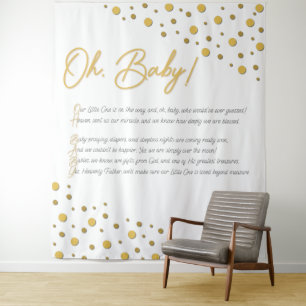 Tenture Oh, bébé ! Arrière-plan baby shower XL