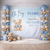 Tenture Oh Boy Baby Shower Bear Backdrop