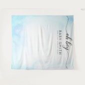 Tenture Oh Boy Blue Welcome Baby shower fond (Devant (Horizontal))