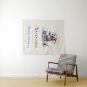 Tenture Oh garçon Elephant Rustique Baby shower bleu or (En situation (horizontale))