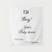 Tenture oh garçon fille baby shower ajouter nom date année (Devant)