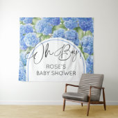 Tenture Oh garçon Hydrangea Baby shower de fleurs bleues (En situation (horizontale))