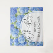 Tenture Oh garçon Hydrangea Baby shower de fleurs bleues (Devant)