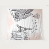 Tenture Oh La La Paris backdrop pink french bridal banner (Devant (Horizontal))