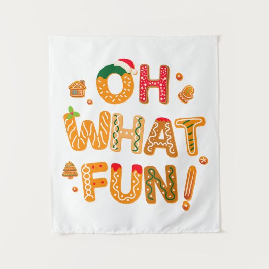 Tenture Oh What Fun Christmas Gingerbread Cookies (Devant)