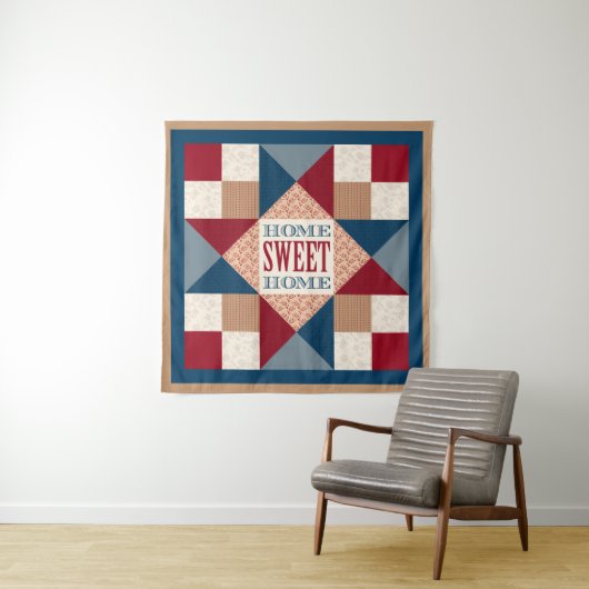 Tenture Ohio Star Quilt Block - Home Sweet Home (En situation)