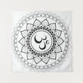 Tenture Ohm Mandala Om Mandala Blanc & Noir (Devant (Horizontal))