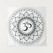 Tenture Ohm Mandala Om Mandala Blanc & Noir (Devant)
