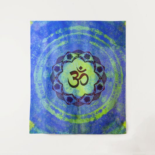 Tenture Ohm symbole, mandala - vert (Devant)