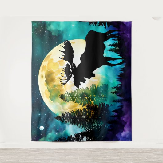 Tenture Oie dans la forêt Pleine lune (Devant)