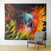 Tenture Oiseau coloré (En situation (horizontale))