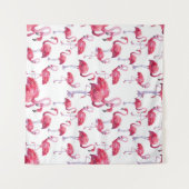 Tenture Oiseau d'aquarelle de Flamant rose exotique (Devant (Horizontal))