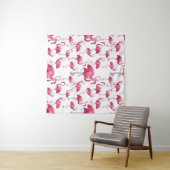 Tenture Oiseau d'aquarelle de Flamant rose exotique (En situation (horizontale))