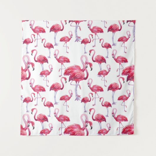 Tenture Oiseau d'aquarelle de Flamant rose exotique (Devant)
