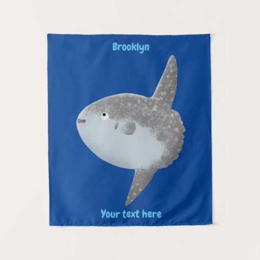 Tenture Oiseau de mer mola mola mignonne caricature (Devant)