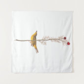 Tenture Oiseau de Paruline à capuchon Audubon sur Fleur ro (Devant (Horizontal))