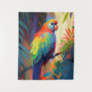 Tenture Oiseau de perroquet animal portrait peinture Faune