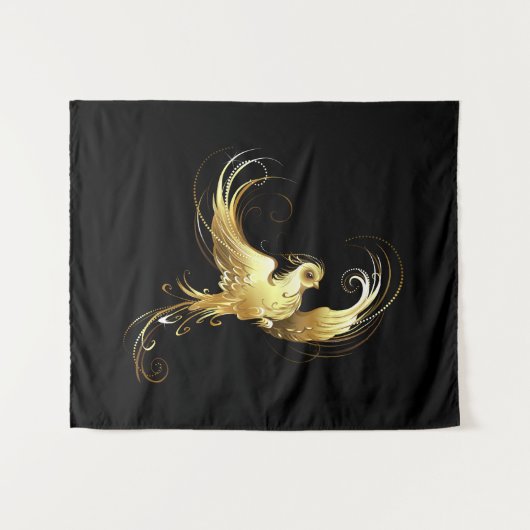 Tenture Oiseau d'or sur Arrière - plan noir (Devant (Horizontal))