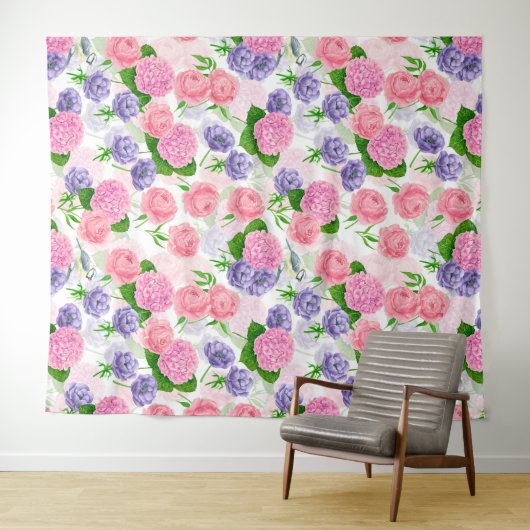 Tenture Oiseau et fleurs (En situation (horizontale))