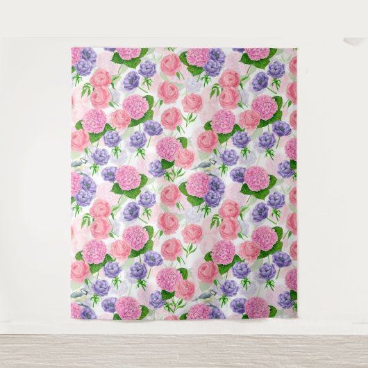 Tenture Oiseau et fleurs (Devant)