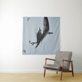 TENTURE OISEAU NOIR ET BLANC (En situation (horizontale))