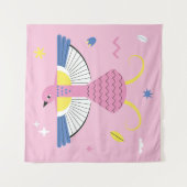 Tenture Oiseau tropical Abstrait : Vintage lumineux. (Devant (Horizontal))