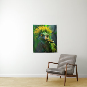 Tenture Oiseau vert