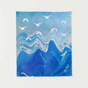 Tenture Oiseaux au-dessus des vagues de la mer