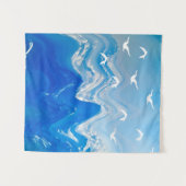 Tenture Oiseaux au-dessus des vagues de la mer (Devant (Horizontal))