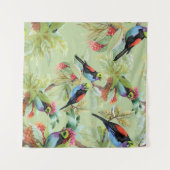 Tenture Oiseaux de fleurs d'été : Motif tropical (Devant (Horizontal))