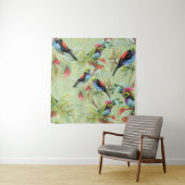 Tenture Oiseaux de fleurs d'été : Motif tropical (En situation)