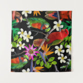 Tenture Oiseaux exotiques Belles Fleurs Motif (Devant (Horizontal))