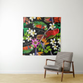 Tenture Oiseaux exotiques Belles Fleurs Motif (En situation (horizontale))