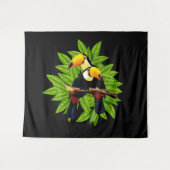 Tenture Oiseaux exotiques noirs (Devant (Horizontal))