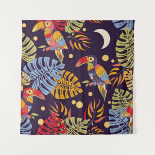 Tenture Oiseaux exotiques Plante Motif coloré