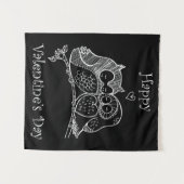 Tenture Oiseaux mignons Aimer Chouette Couple Ligne Romanc (Devant (Horizontal))