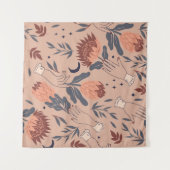 Tenture Oiseaux & Protéas : Graphiques Vintage à Main (Devant (Horizontal))