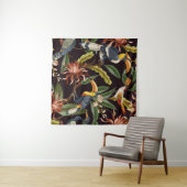 Tenture Oiseaux tropicaux : Feuilles Vintages & Fleurs (En situation (horizontale))