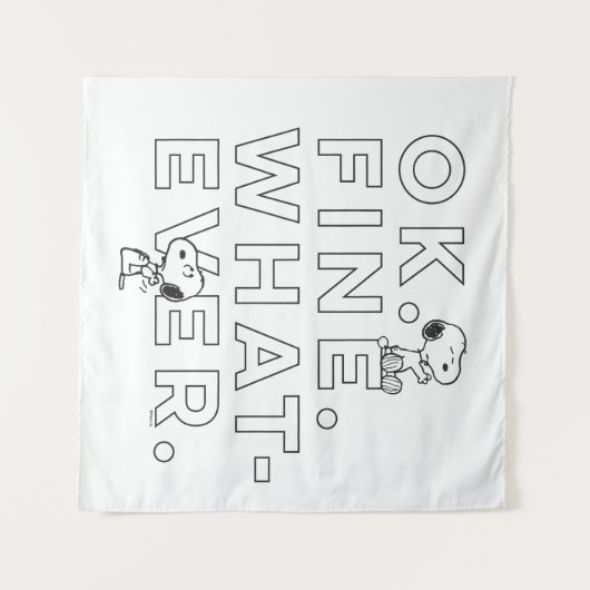 Tenture "Ok. Bien. Peu importe." - Snoopy (Devant (Horizontal))