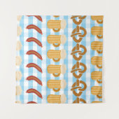 Tenture Oktoberfest : bière, bretzel, motif de saucisses (Devant (Horizontal))