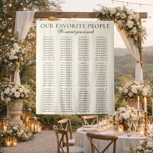 Tenture Old Money Chic Fabric Wedding Seating Chart Sign