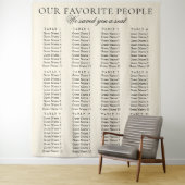 Tenture Old Money Chic Fabric Wedding Seating Chart Sign (En situation)