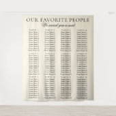 Tenture Old Money Chic Fabric Wedding Seating Chart Sign (Devant)