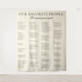Tenture Old Money Classy Fabric Wedding Seating Chart Sign (Devant)