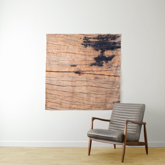 Tenture Old wood board, copy space wooden texture pattern (En situation)