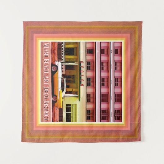 Tenture Oldtimer dans le quartier Art Déco, Miami, Floride (Devant (Horizontal))